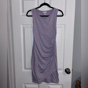 Leith Lavender Ruched Midi Dress Size Small